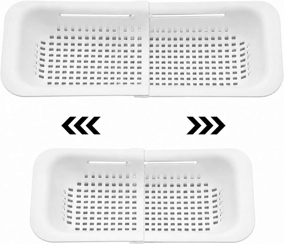 Expandable Over-the-Sink Colander Strainer Basket 14.25 to 19.5 Inch Black