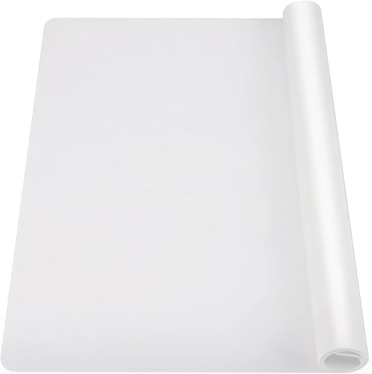 35.6x23.5in 2mm Silicone Mats for Kitchen Counter, Thick Heat Resistant Silicone Mat, Extra Large Non-Stick Pastry Mat Glass Top Stove Cover Countertop Protector for Baking Coffee Bar Translucent