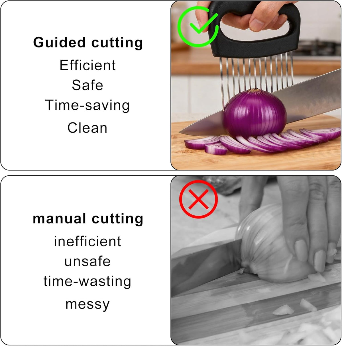 Onion Holder for Slicing, Extra-Large Stainless Steel Tomato and Potato Slicer with 16 Long Needles Versatile Food Slice Holder Home Kitchen Tool for Meat Onion Tomato Potato