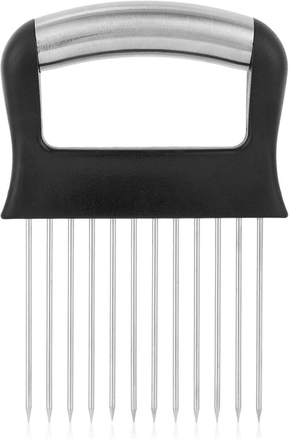 Onion Holder for Slicing, Extra-Large Stainless Steel Tomato and Potato Slicer with 16 Long Needles Versatile Food Slice Holder Home Kitchen Tool for Meat Onion Tomato Potato
