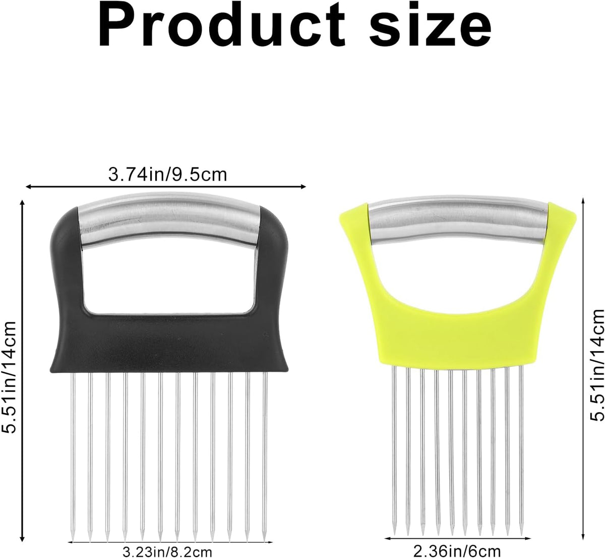 Onion Holder for Slicing, Extra-Large Stainless Steel Tomato and Potato Slicer with 16 Long Needles Versatile Food Slice Holder Home Kitchen Tool for Meat Onion Tomato Potato