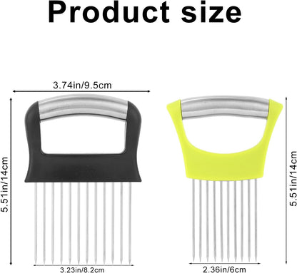 Onion Holder for Slicing, Extra-Large Stainless Steel Tomato and Potato Slicer with 16 Long Needles Versatile Food Slice Holder Home Kitchen Tool for Meat Onion Tomato Potato