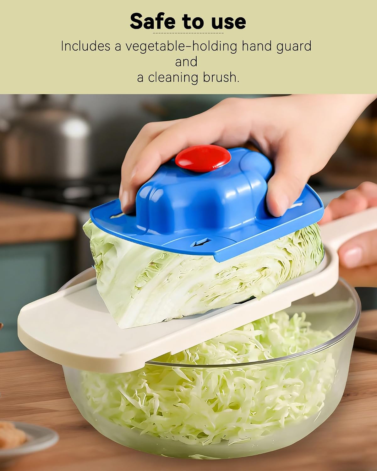 Handheld Mandoline Slicer for Kitchen - Stainless Steel V-Blades