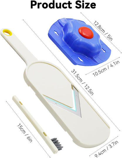 Handheld Mandoline Slicer for Kitchen - Stainless Steel V-Blades