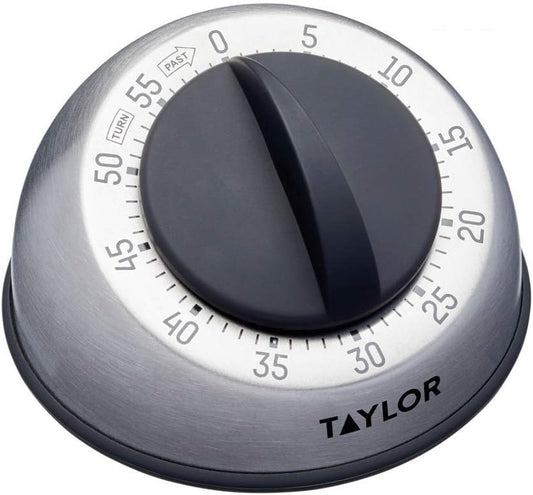 Pro Wind Up Kitchen Timer, Stainless Steel 60-Minutes Mini Cook's Timer, Lightweight Cooking and Baking Portable Countdown Countertop Alarm, Endorsed by Professional Chefs,Grey,9.5 cm