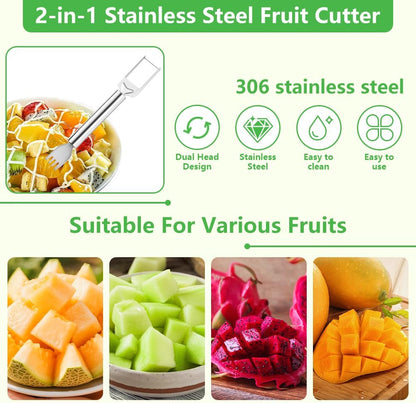 2-in-1 Stainless Steel Fruit Cutter, Watermelon Fork Slicer