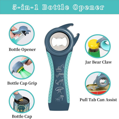 Jar Opener Bottle Opener for Seniors, Weak Hands and Arthritis, Blue