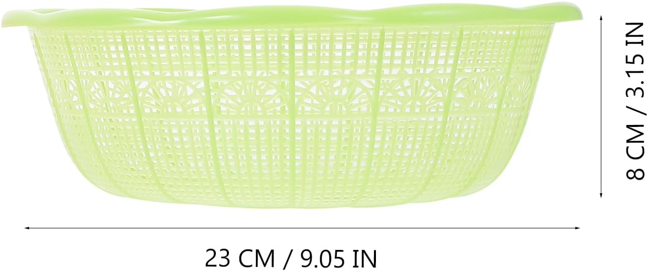 4Pcs Plastic Rice Wash Basin 9.05 Inch Food Strainer Bowl Multifunctional Fruit and Vegetable Washing Basket for Rice Rinsing Dough Kneading Kitchen Counter Use