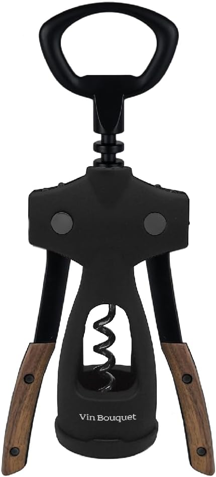 FID 1304 Wing Corkscrew with Wooden Handle, Made of Stainless Steel, Elegance and Precision with Every Corkscrew