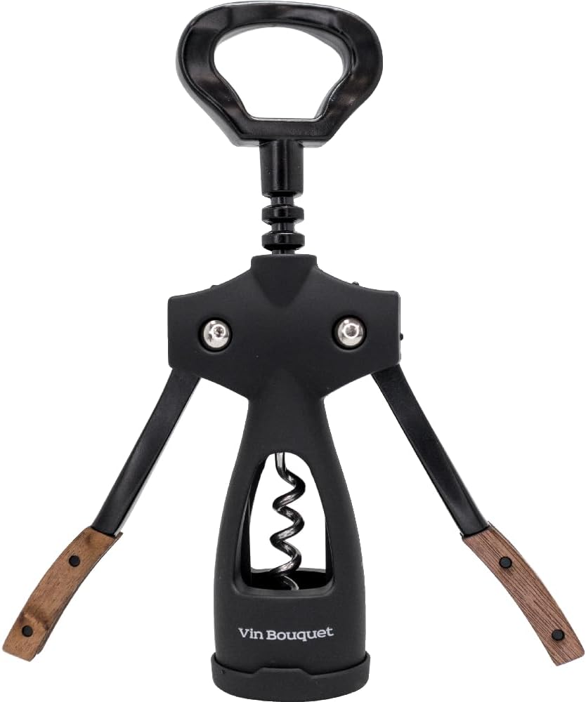 FID 1304 Wing Corkscrew with Wooden Handle, Made of Stainless Steel, Elegance and Precision with Every Corkscrew