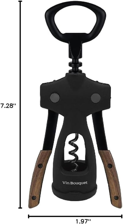 FID 1304 Wing Corkscrew with Wooden Handle, Made of Stainless Steel, Elegance and Precision with Every Corkscrew
