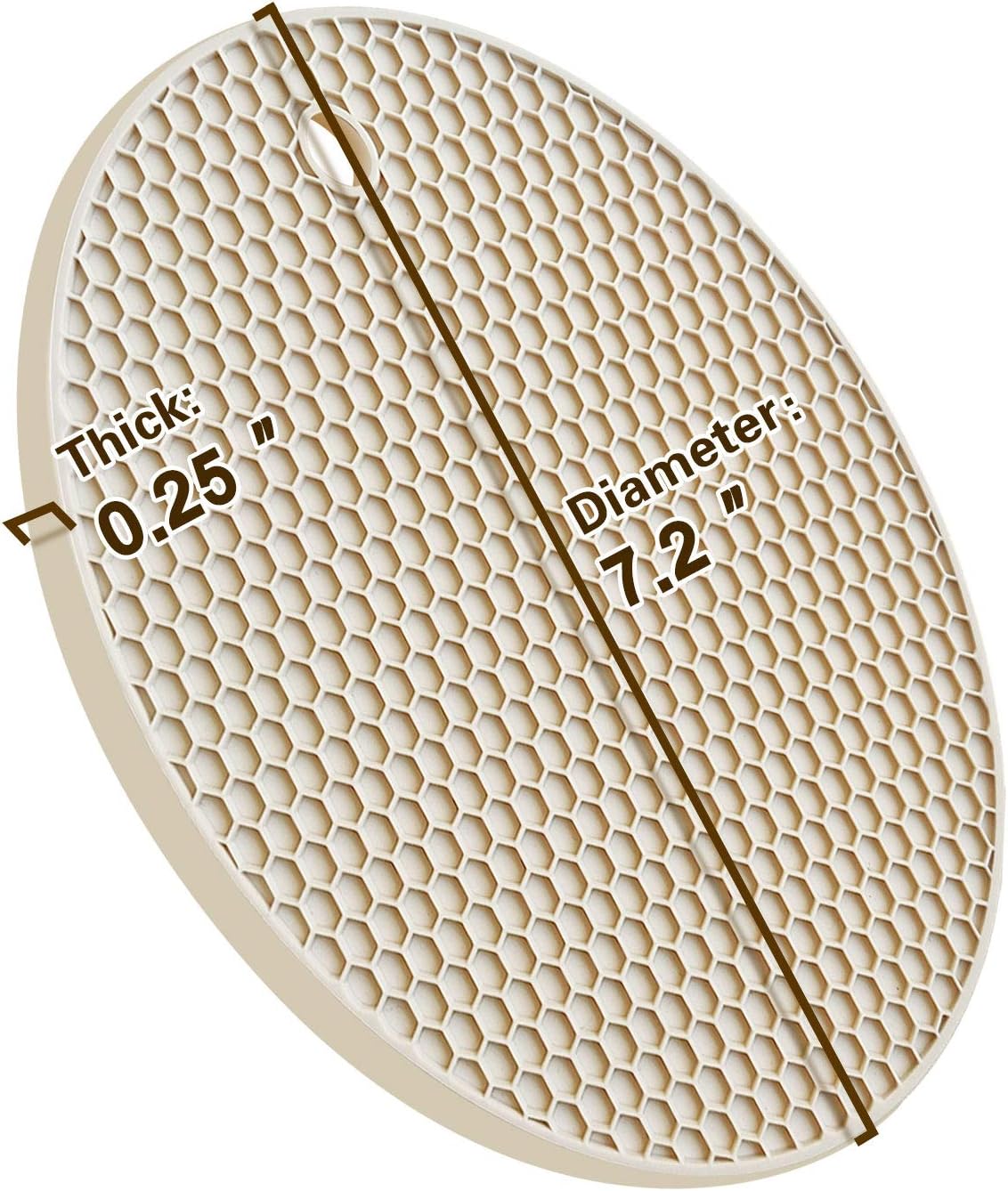 4 Pcs Trivets for Hot Dishes, Kitchen Heat Resistant Silicone Trivet, Extra Thick, Large, Non Slip (3. Beige)