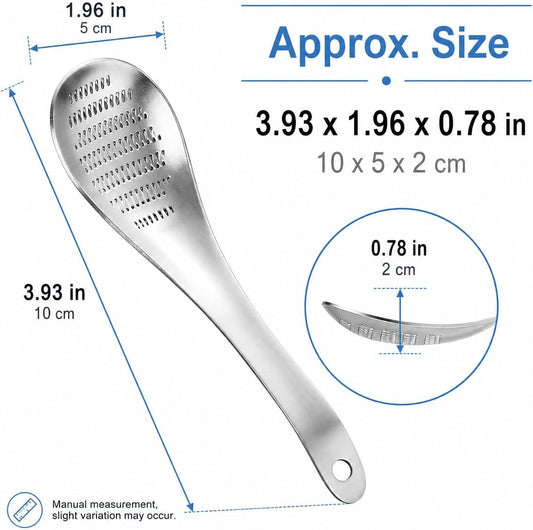 Stainless Steel Ginger Grater Spoon Lime Lemon Zester Cheese Grater Wasabi Ginger Stainless Garlic Press Grinding Gadget