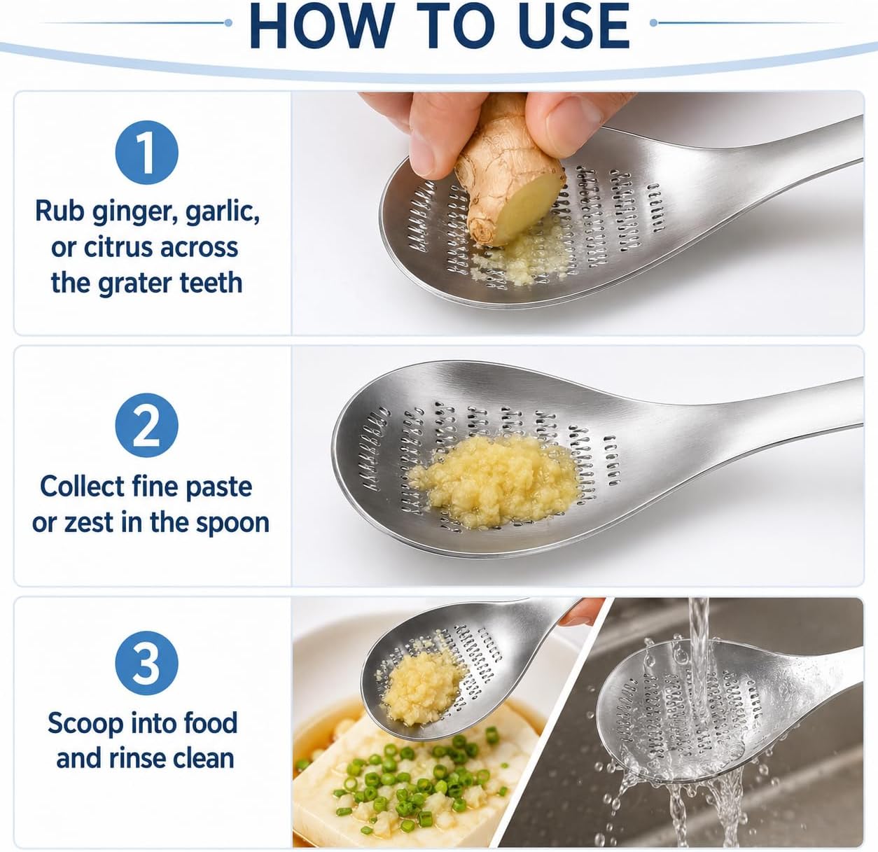 Stainless Steel Ginger Grater Spoon Lime Lemon Zester Cheese Grater Wasabi Ginger Stainless Garlic Press Grinding Gadget