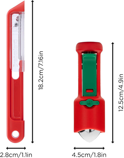 Peel & Pit Bundle | Sharple Self-Sharpening Fruit & Vegetable Speed Peeler and Hullapit Easy, Fast Cherry Pitter & Strawberry Huller