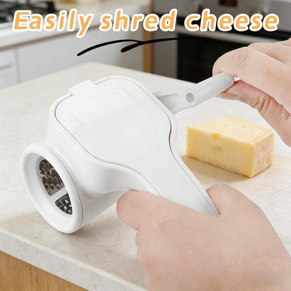 Manual Rotary Cheese Grater, Stainless Steel Drum, Easy Clean