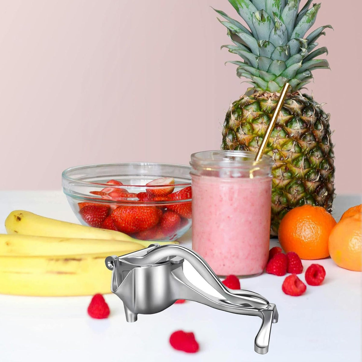 Manual Fruit Juicer Aluminum Alloy Manual Juicer Hand Press Manual Juice Extractor Machine Lemon Press Squeezer Portable Manual Juicer Orange Lemon Simple Extractor Tool