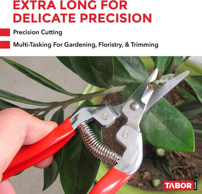 K7A Pruning Snips – 7,5" – Carbon Steel Flower Pruning Scissors for Gardening | Floral Snips and Pruners for Deadheading, Trimming & Harvesting Herbs, Flowers, Fruits or Vegetables