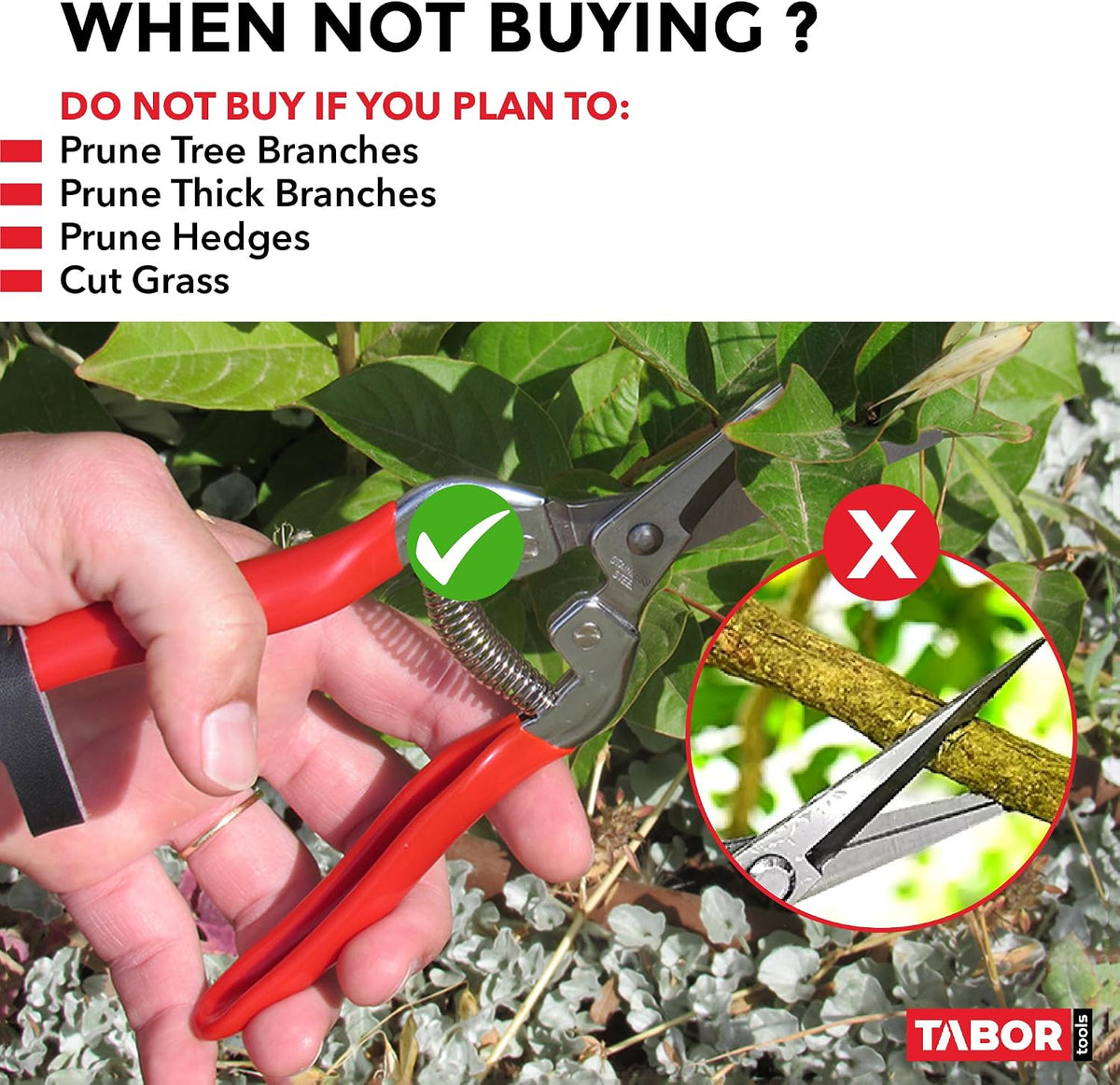 K7A Pruning Snips – 7,5" – Carbon Steel Flower Pruning Scissors for Gardening | Floral Snips and Pruners for Deadheading, Trimming & Harvesting Herbs, Flowers, Fruits or Vegetables