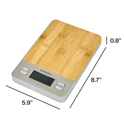 Stainless Steel Digital Kitchen Scale w. Bowl - for Food Coffee Lab - LCD Display gram Ounces lb:oz lb ml - 12 LBS/5.5 KG Capacity - Battery Included - Gold by The Display Guys
