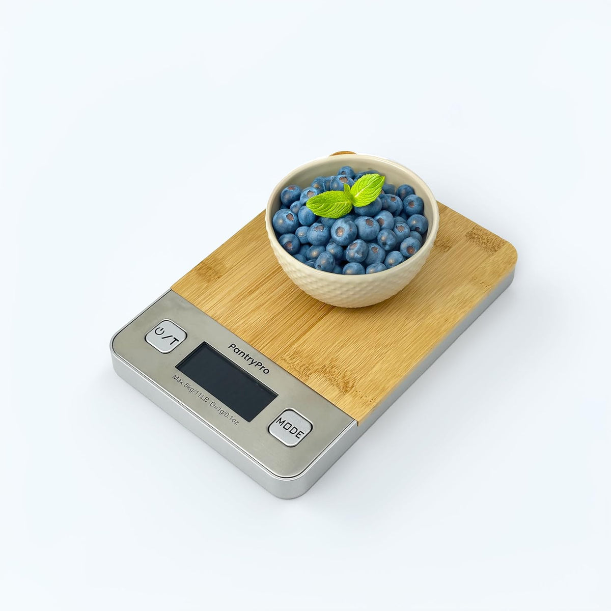 Stainless Steel Digital Kitchen Scale w. Bowl - for Food Coffee Lab - LCD Display gram Ounces lb:oz lb ml - 12 LBS/5.5 KG Capacity - Battery Included - Gold by The Display Guys