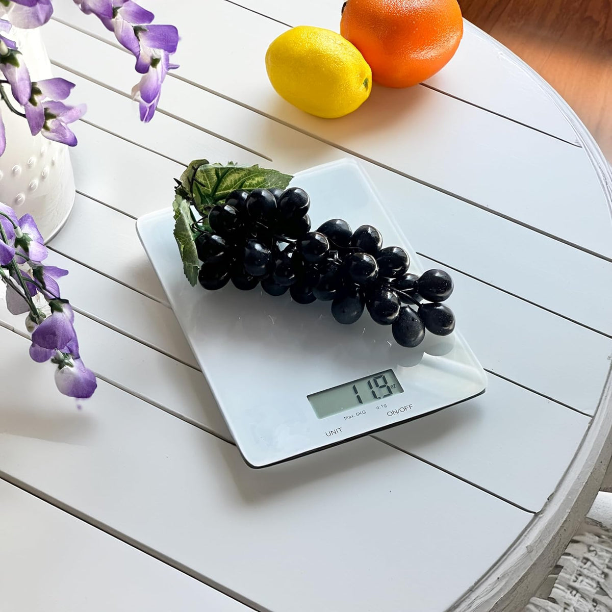 Stainless Steel Digital Kitchen Scale w. Bowl - for Food Coffee Lab - LCD Display gram Ounces lb:oz lb ml - 12 LBS/5.5 KG Capacity - Battery Included - Gold by The Display Guys