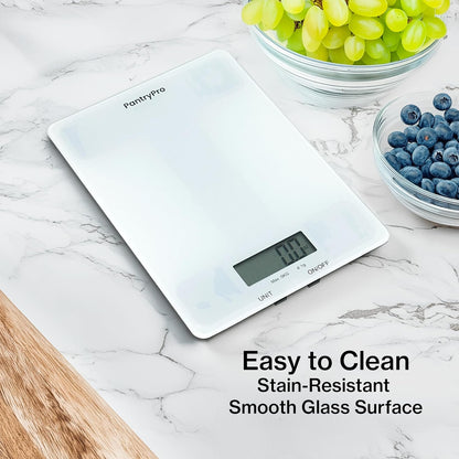 Stainless Steel Digital Kitchen Scale w. Bowl - for Food Coffee Lab - LCD Display gram Ounces lb:oz lb ml - 12 LBS/5.5 KG Capacity - Battery Included - Gold by The Display Guys