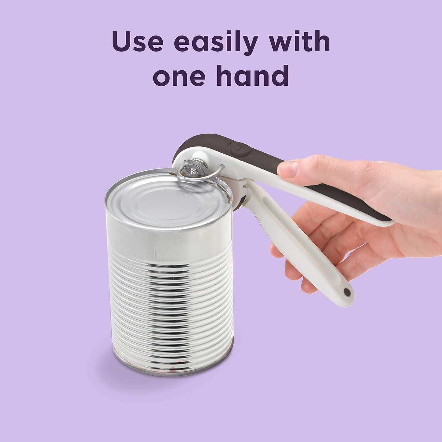 EzSqueeze One-Handed Can Opener (Black and Meringue)