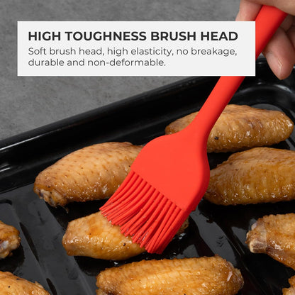Mini Silicone Basting Pastry Brush, Cooking Brush for Oil Sauce Butter Marinades, Food Brushes for BBQ Grill Kitchen Baking, Baster Brushes Pastries Cakes Meat Desserts, Food Grade, Dark Grey