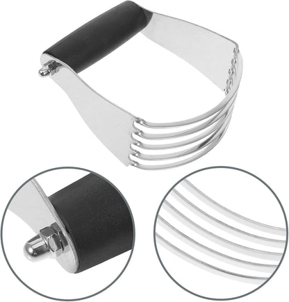 Heavy Duty Stainless Steel Dough Blender for Baking Multifunctional Pastry Cutter Tool for Mixing Cutting and Scraping Flour Manual Flour Mixer for Professional Bakers