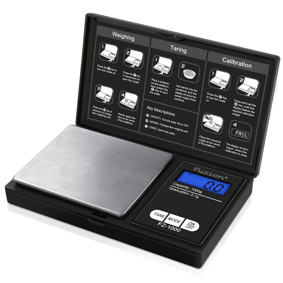 Digital Pocket Gram Scale - 1000g/0.1g Small Food Scale Portable