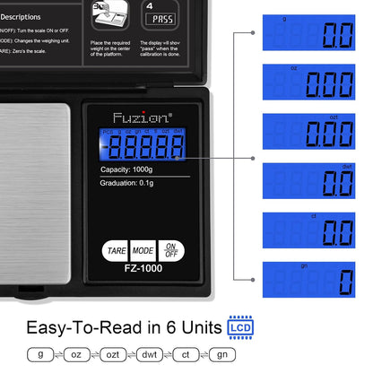Digital Pocket Gram Scale - 1000g/0.1g Small Food Scale Portable