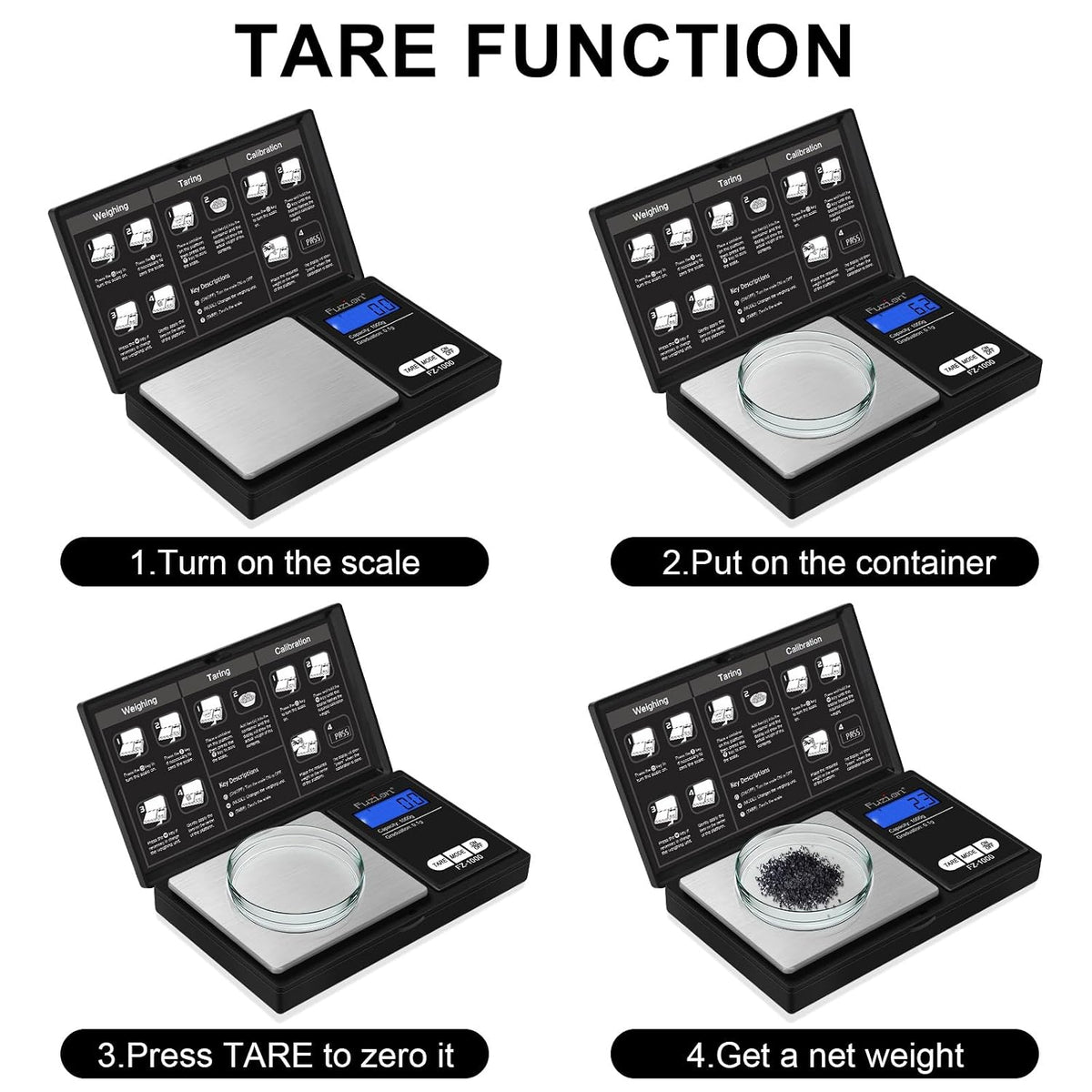 Digital Pocket Gram Scale - 1000g/0.1g Small Food Scale Portable