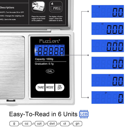 Digital Pocket Gram Scale - 1000g/0.1g Small Food Scale Portable