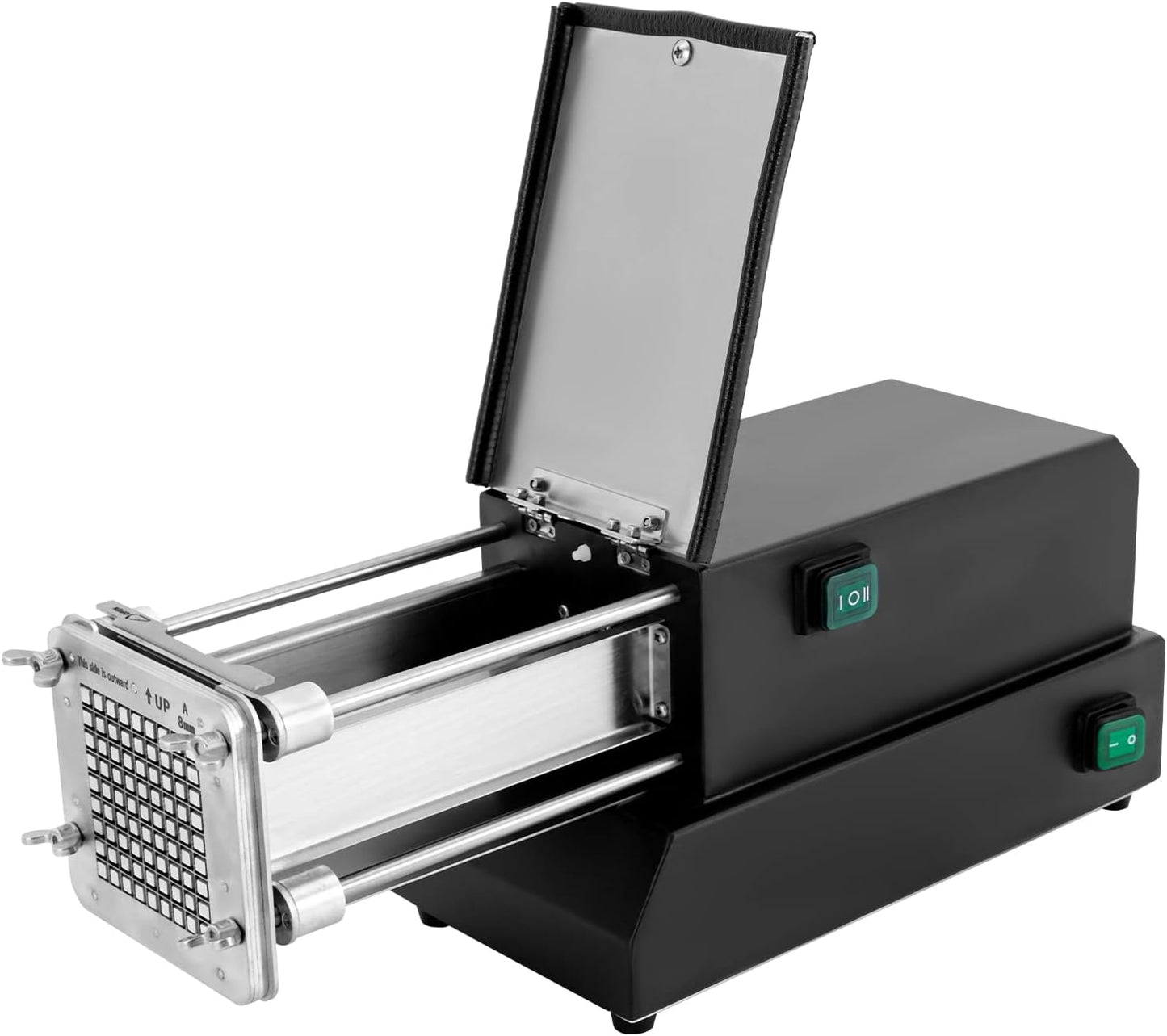 Commercial Potatoes Cutter French Fries Cutter Machine, Manual French Fry Press Heavy Duty French Fry Cutter for Potatoes, Carrots Cucumbers w/ 1/2", 1/4", 3/8in" Blades & 8-Wedge Blade