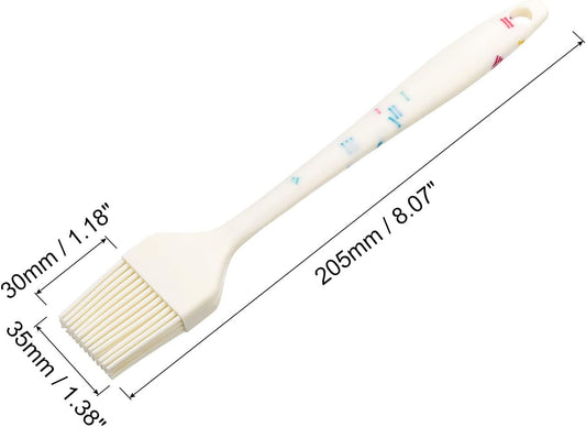Basting Pastry Brush, 8" Silicone Flexible Brushes for Baking, Cooking, Grilling, White