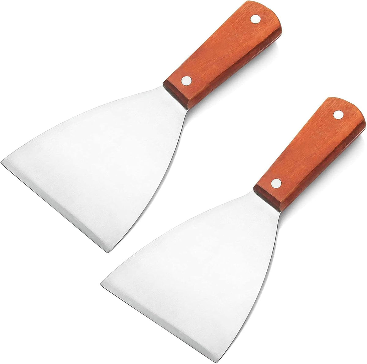 2PCS Stainless Steel Slant Grill Griddle Spatula Scraper