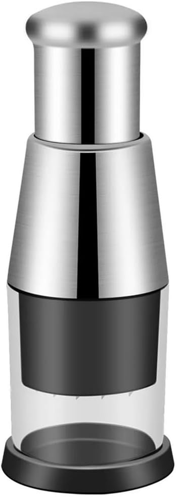 Manual Garlic Chopper Garlic Crusher Pressing Handheld Food Chopper Slicer Vegetable Cooking Crusher Stainless Steel Home Kitchen Accessories, Silver