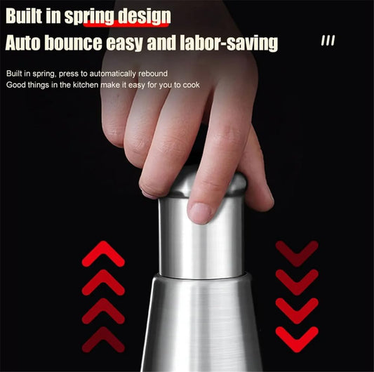 Manual Garlic Chopper Garlic Crusher Pressing Handheld Food Chopper Slicer Vegetable Cooking Crusher Stainless Steel Home Kitchen Accessories, Silver