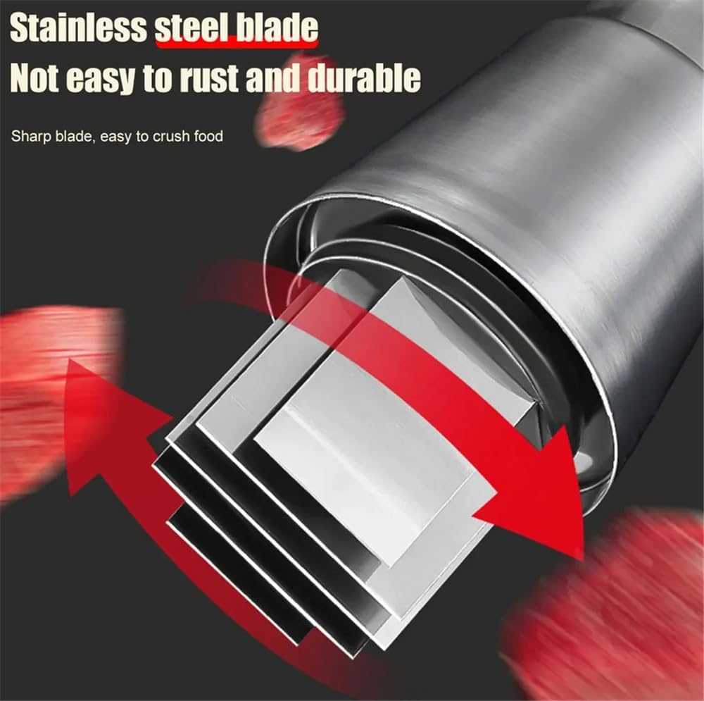 Manual Garlic Chopper Garlic Crusher Pressing Handheld Food Chopper Slicer Vegetable Cooking Crusher Stainless Steel Home Kitchen Accessories, Silver