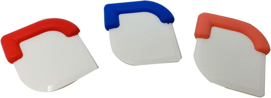 Premium Pan | Skillet Scraper Dish, Pastry, Cake & Dough Scraper Tool (3 Pack) Assorted Colors dough scraper pastry scraper