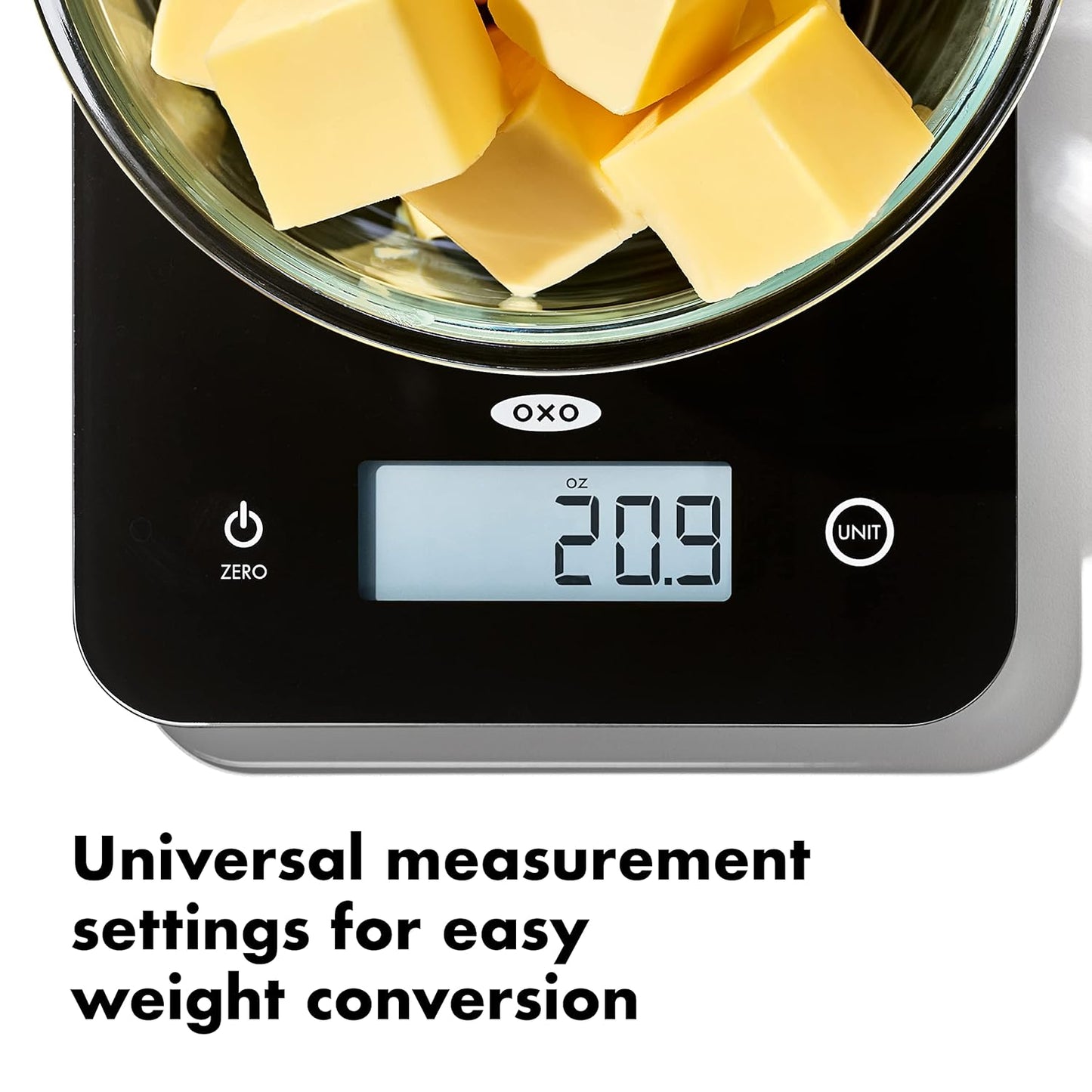 Good Grips 11lb/5kg Everyday Glass Food Scale, Gram Scale for Meal Prep