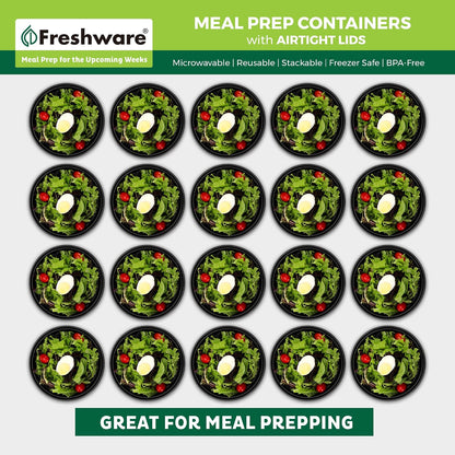 Meal Prep Bowl Containers [30 Pack] Plastic Bowls with Lids for Soup and Salad, Food Storage Bento Box, BPA Free, Stackable, Lunch Boxes, Microwave/Dishwasher/Freezer Safe (28 oz)