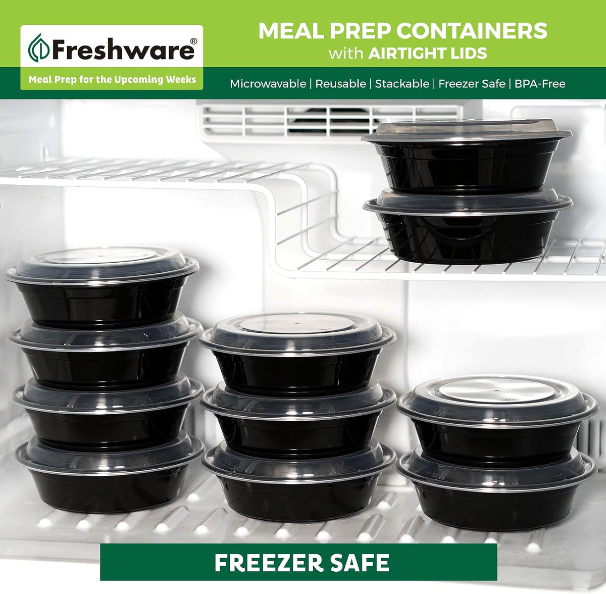 Meal Prep Bowl Containers [30 Pack] Plastic Bowls with Lids for Soup and Salad, Food Storage Bento Box, BPA Free, Stackable, Lunch Boxes, Microwave/Dishwasher/Freezer Safe (28 oz)