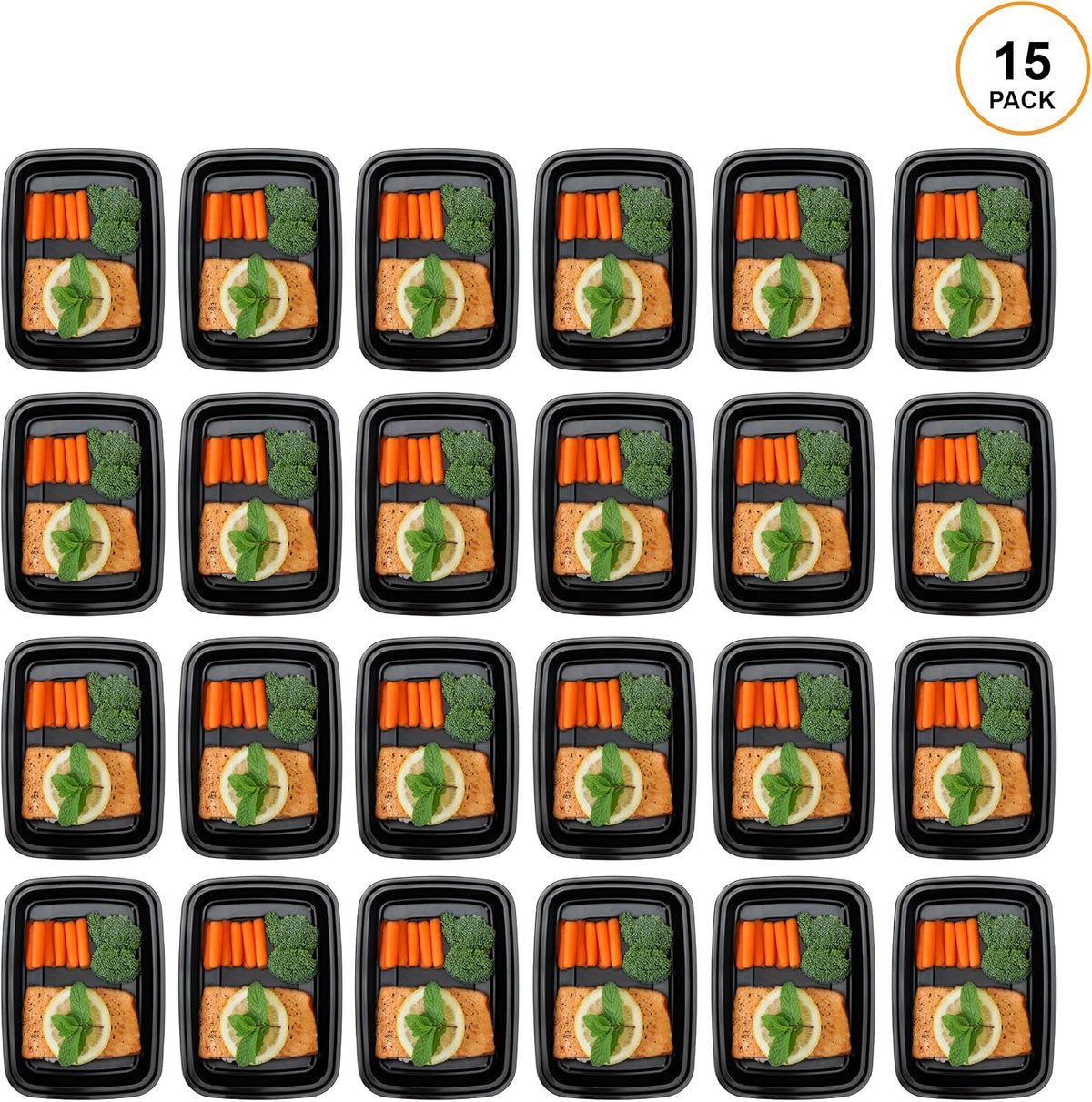 Meal Prep Bowl Containers [30 Pack] Plastic Bowls with Lids for Soup and Salad, Food Storage Bento Box, BPA Free, Stackable, Lunch Boxes, Microwave/Dishwasher/Freezer Safe (28 oz)