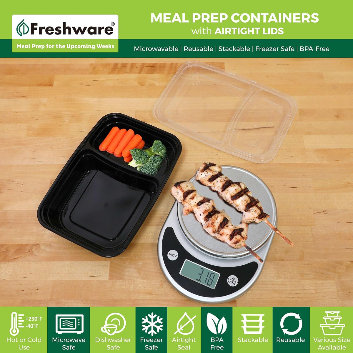 Meal Prep Bowl Containers [30 Pack] Plastic Bowls with Lids for Soup and Salad, Food Storage Bento Box, BPA Free, Stackable, Lunch Boxes, Microwave/Dishwasher/Freezer Safe (28 oz)