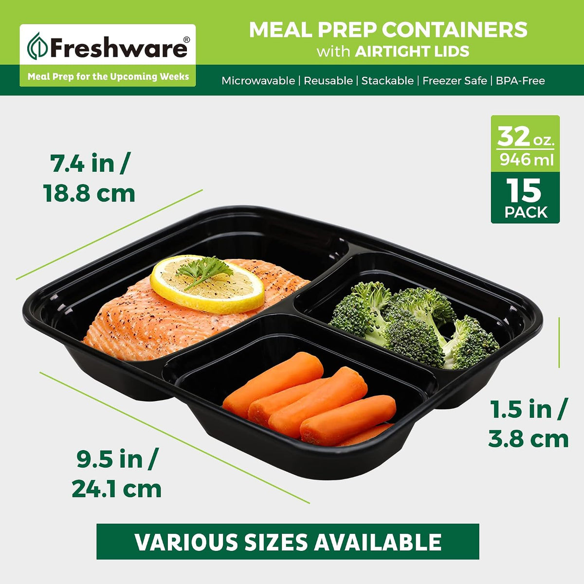 Meal Prep Bowl Containers [30 Pack] Plastic Bowls with Lids for Soup and Salad, Food Storage Bento Box, BPA Free, Stackable, Lunch Boxes, Microwave/Dishwasher/Freezer Safe (28 oz)