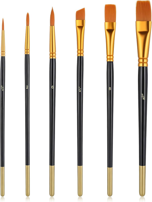 6 PCS Food Paint Brushes, Cake Painting Brushes Set Cooking Paint Brush Multifunction Cake Decorating Brush for Cookie Cake Pastry Baking