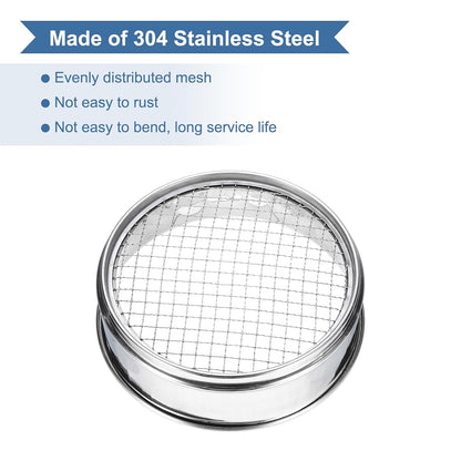 20 Mesh(0.9mm) Lab Sieve, 5.9"(15cm) Diameter Sifting Screen 304 Stainless Steel Wire Cloth Fine Mesh Sieve for Industrial Laboratory Home Soil Sifter Dry Sift Screens Hash - Colors A