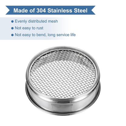 20 Mesh(0.9mm) Lab Sieve, 5.9"(15cm) Diameter Sifting Screen 304 Stainless Steel Wire Cloth Fine Mesh Sieve for Industrial Laboratory Home Soil Sifter Dry Sift Screens Hash - Colors A